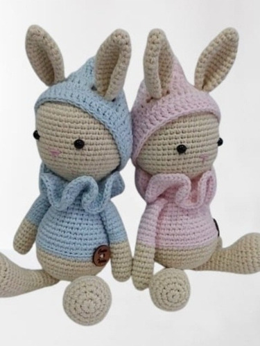 Conejo Apego Tejido Crochet Amigurumi-peluche- En Caja 28cm