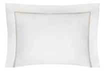 Comprar Jogo De Cama Percal 200 Fios Grace Branco E Fendi - Queen