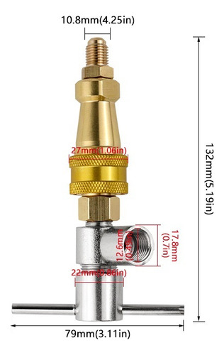Conector Rápido 1/4 Para Carga De Refrigerante,la Interfaz