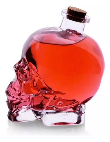 Pack 24 Botella Vidrio Forma De Calavera 100ml Tapa Corcho