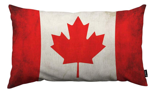 Hosnye Funda De Almohada Con Bandera De Canadá Pintada Sob.