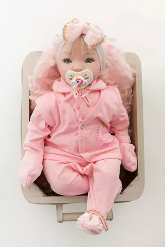 Tipo Boneca Bebê Baby Real Reborn Realista 16 Itens+ Brinde