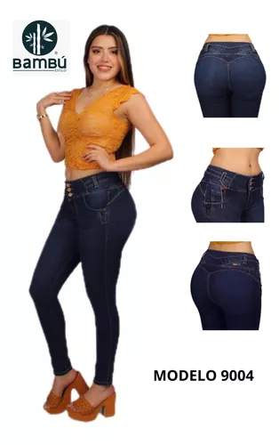 Jeans Dama Levanta Pompa Pantalón Colombiano Push Up Mezclil