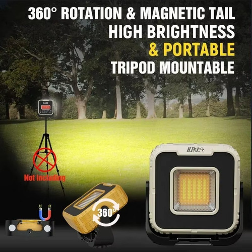 Lámpara Led Superbrillante De 3000 Mah, Recargable Y Resiste