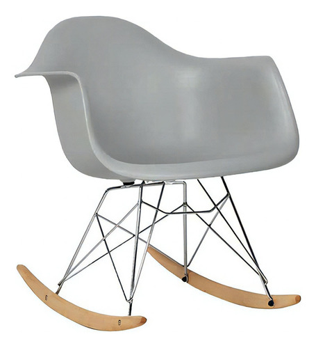 Silla Acasa Rocking Eames Réplica 1 Gris Color de la estructura de la silla Plateado