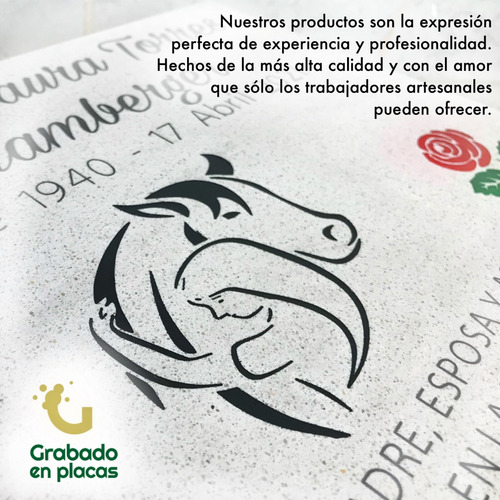 Placa De Mármol Recordatoria, Personalizada 20x15cm.