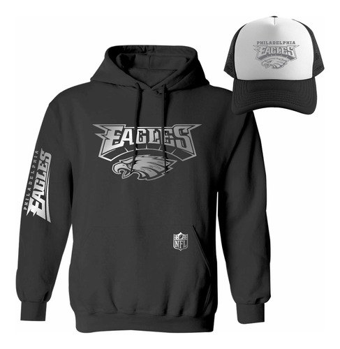 Kit Sudadera + Gorra Sublimada Philadelphia Eagles Silver