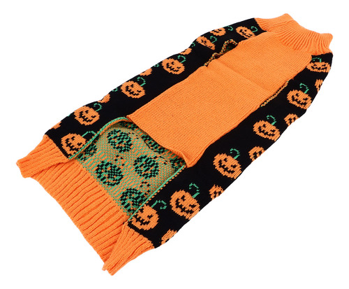 Suéter De Halloween Con Estampado De Calabaza Y Cuello Alto