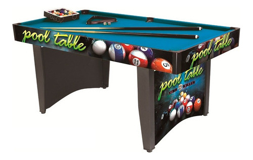 Mesa De Pool + Tacos + Bochas 153 X 82 X 78 Cm Starkiller Mm Paño Verde