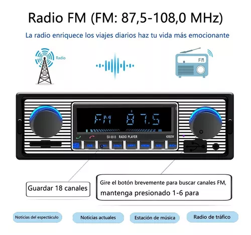 Comprar Autoradio Estilo Clásico SX-5513 - 1DIN