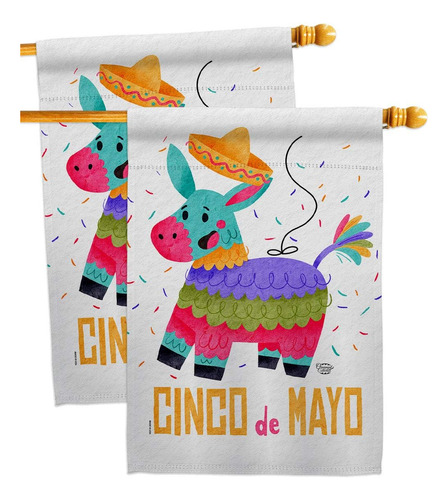 Ornament Collection Fiesta Of Mayo House Flag Paquete De 2 P