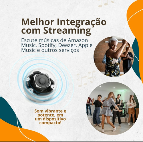 Alto Falante inteligente A.R Variedades Mt Echo Dot Echo dot 5 geração com assistente virtual Alexa