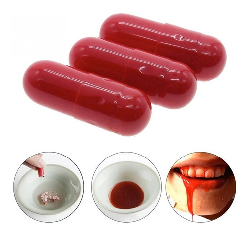 3x Capsulas Sangre Falsa Halloween Disfraz Pelicula Fiesta