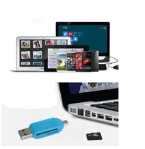 Comprar 2pcs Azul Micro Otg De Usb A Usb 2.0 Adaptador Sd\u002Fmicro Sd T