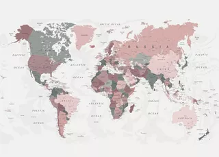 Mapa Del Mundo Lienzo Grande Mapamundi Escolar Educativo