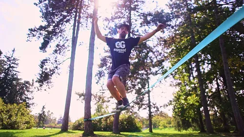 Juego Completo De Slackline De 18 Metros De Largo - Azul