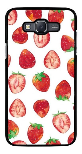 Funda Protector Rudo Para Samsung Galaxy Fresas Fruta Tapiz
