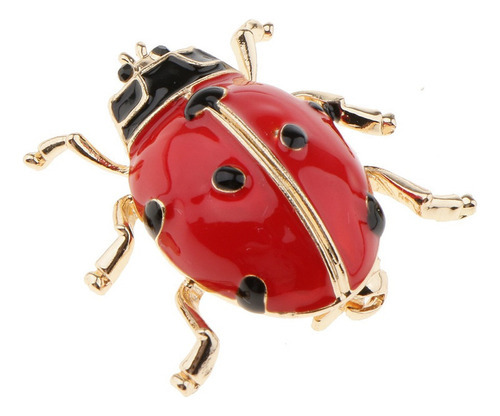 Elegante Esmalte Lady Bug Broche Insecto Animal Trendy Color Rojo