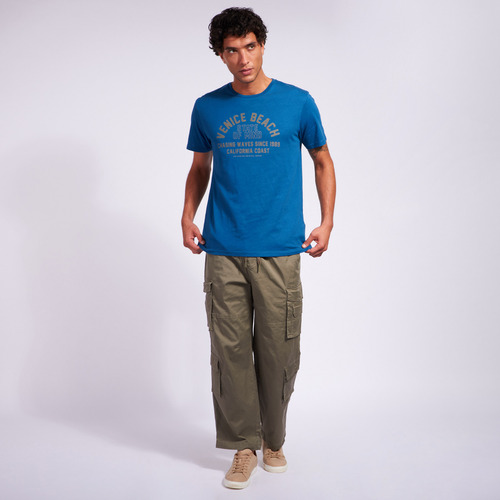Remera Hombre Kevingston Florida Estampada Azul Claro