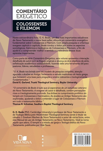 Colossenses E Filemom: Comentário Exegético