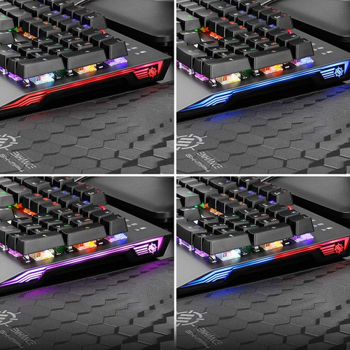Imagen 7 de 9 de Teclado Gamer Led - Enhance Scroria Rainbow Mcanico