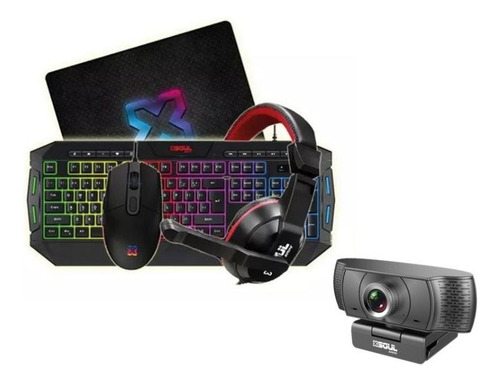 Combo Gamer Teclado + Mouse + Auricular Gamer + Web Cam Full