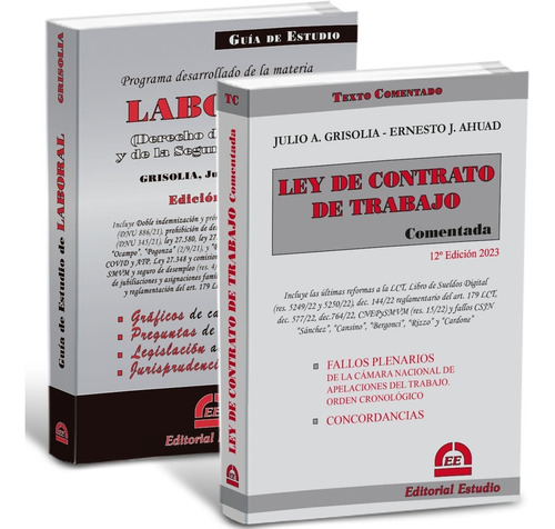Promo 20 Guia De Laboral + Lct Comentada Grisolia.