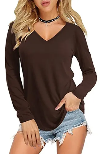 Blusas color cafe de moda sale