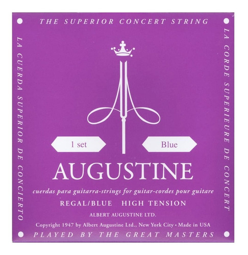 Encordado Augustine Para Guitarra Clásica  Regal Blue 