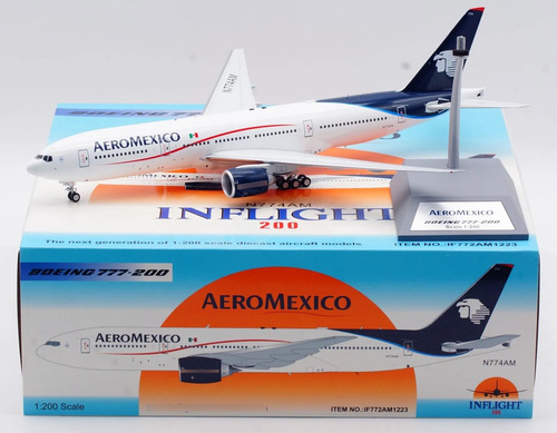 Avion Boeing Aeromexico 777 200 N774am Inflight200 1:200 Azul (Usado)