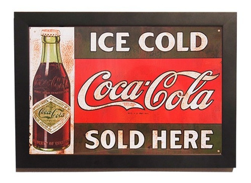 Cocacola Antigo  Pôster Quadro Retro Geek Art Pop C.moldura