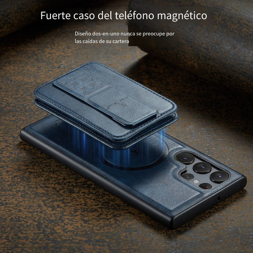 Funda Para Samsung Galaxy S25 S25 Plus S25 Ultra Magsafe Wallet Con Ranuras De Piel Para Tarjetas Y Soporte Magnético