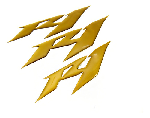 Kit Emblemas Adesivos Resinado Yamaha R1 Dourado