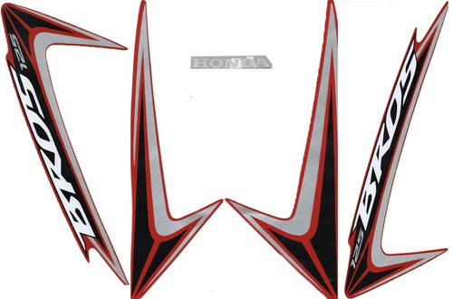 Kit Adesivos Honda Nxr Bros 125 2015 Vermelha