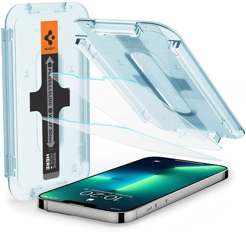Imagen 1 de 4 de Protector Pantalla Spigen Glass Ez Fit iPhone 13promax Pack2