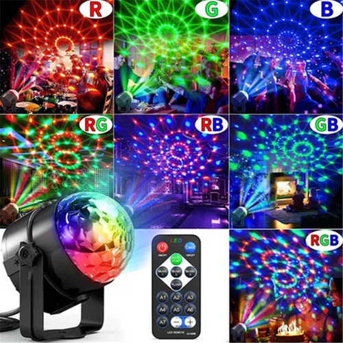 A Luz De Fiesta De Bola Giratoria Bluetooth Led Rgb Colorida