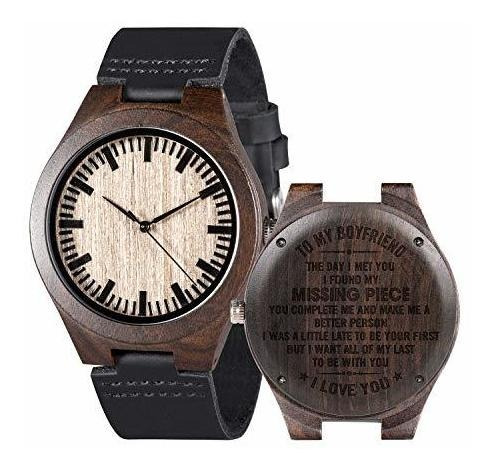 Reloj Hombre - Relojes De Madera Grabados Personalizados Par