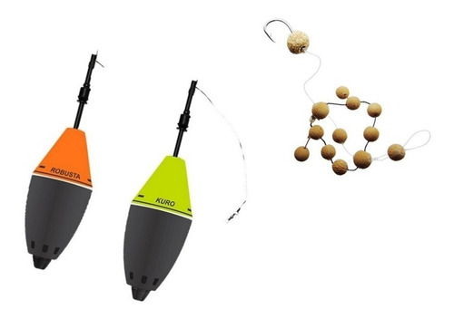 Kit 2x Boia Cevadeira Jr Pesca + Manhosinho Pesqueiro Tamba