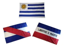 Comprar Banderas Nacionales. 3 Pabellones Patrios Uruguay 2x1,30 Mts