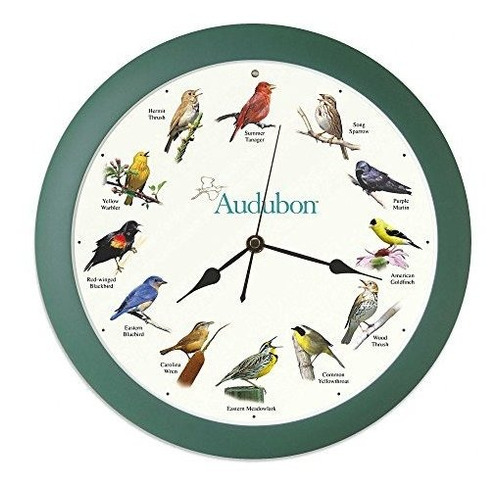 Audubon Cantando Reloj Bird 13 inch