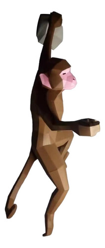 Modelo De Papel De Mono Escultura Creativa De Animal En 3d
