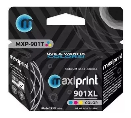 Cartucho Compatible Hp 901 Xl Color