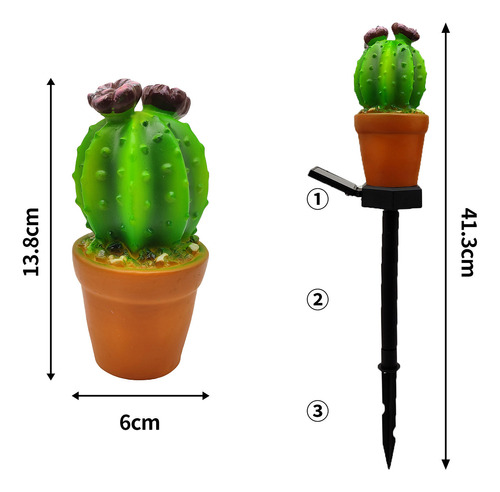 Estaca Solar M Para Jardín, Luz, Cactus, Piña, Césped