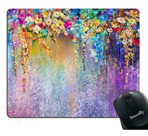 Pad Mouse - Smooffly Watercolor Flower Gaming Mouse Pad, Abs