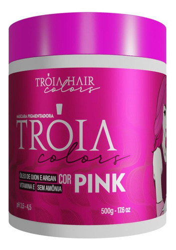  Máscara Tonalizante Troia Colors Rosa Pink 500g