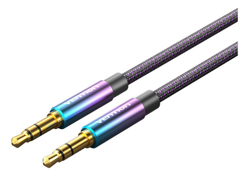 Cable De Audio Vention - Auxiliar Jack 3.5 Mm Miniplug Hi-fi 0.5 Metros Color Violeta - Trenzado Premium - Stereo Trs Plug A Plug - Para Celular Auto Estereo Pc Auriculares Tablet Manos Libres - Bkavd