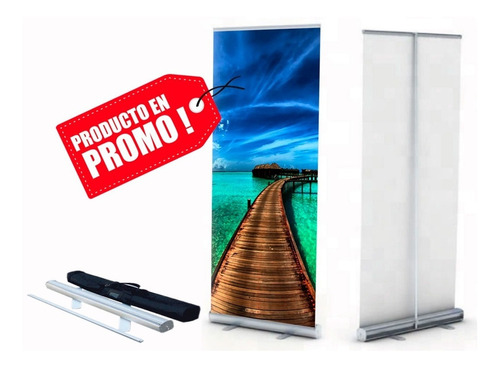 Porta Baner Rollup Screen 2x1mts Parante Aluminio + Estuche