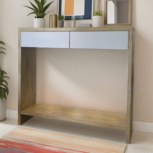 Mesa De Arrime Recibidor Moderna Tablero De Madera Pintada Marrón