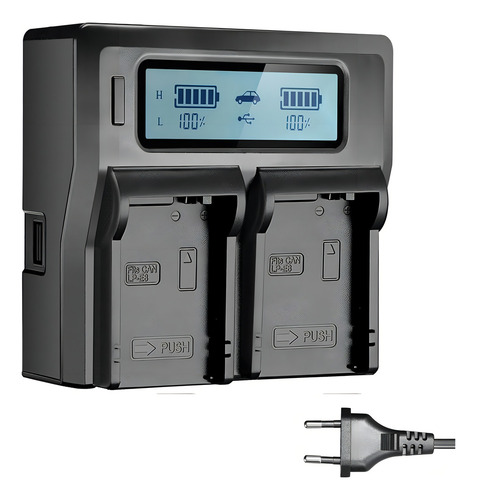 Carregador Duplo Rápido Bateria Canon Lp-e8 Com Usb (bivolt) Cor Preto