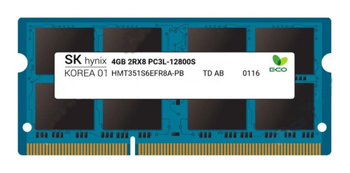 Memoria RAM gamer color azul 4GB 1 SK hynix HMT351S6EFR8A-PB
